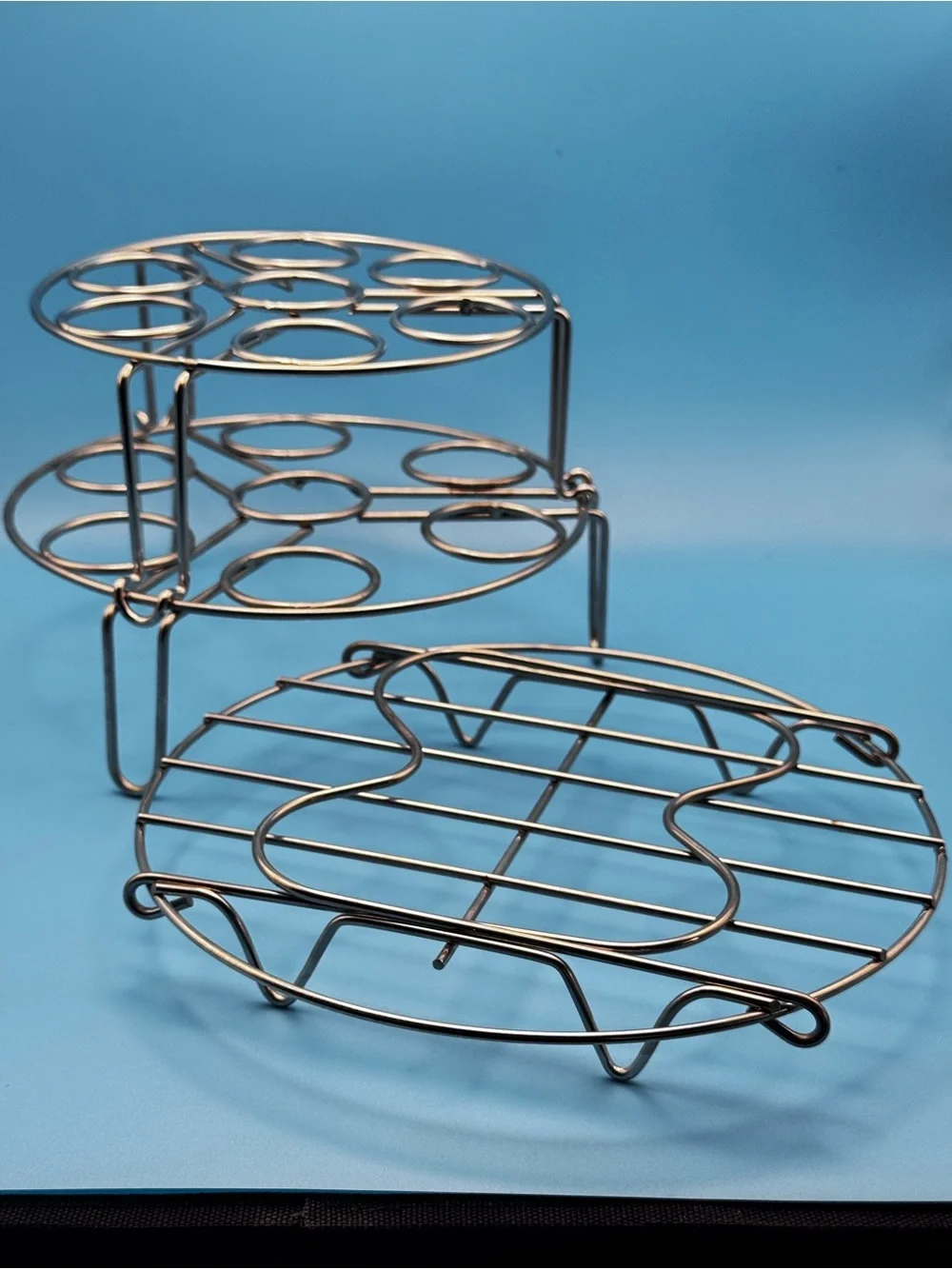 HOUSE AGAIN Instant Pot Compatible 6 qt Stainless Steamer Basket Set, Egg Racks